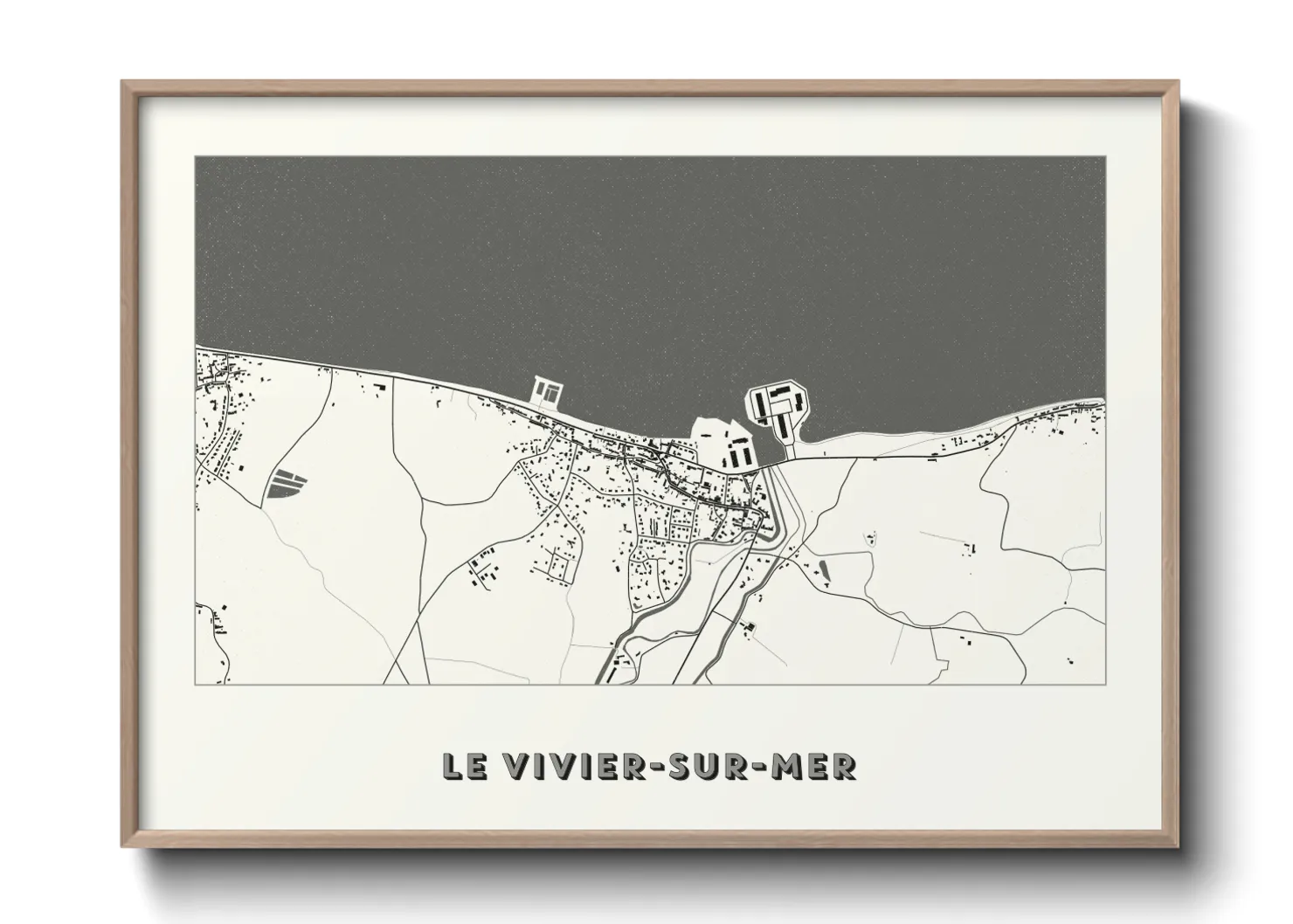Une affiche de carte sur Le Vivier-sur-Mer