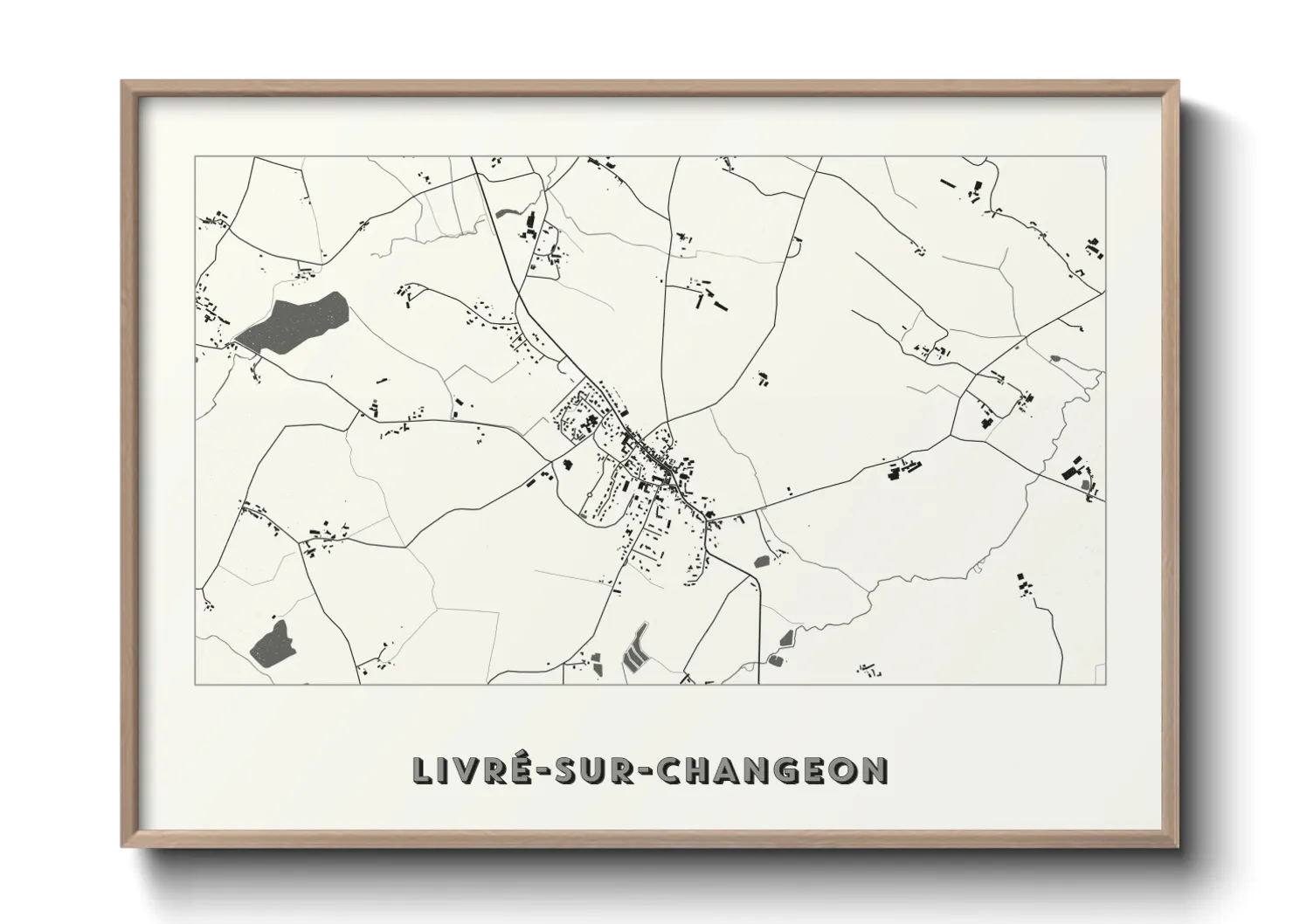 Une affiche de carte sur Livré-sur-Changeon