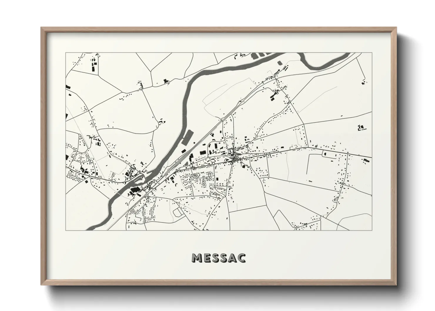Une affiche de carte sur Messac