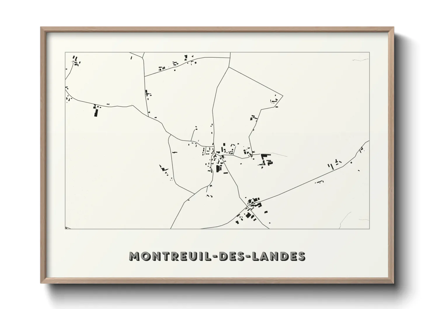 Une affiche de carte sur Montreuil-des-Landes