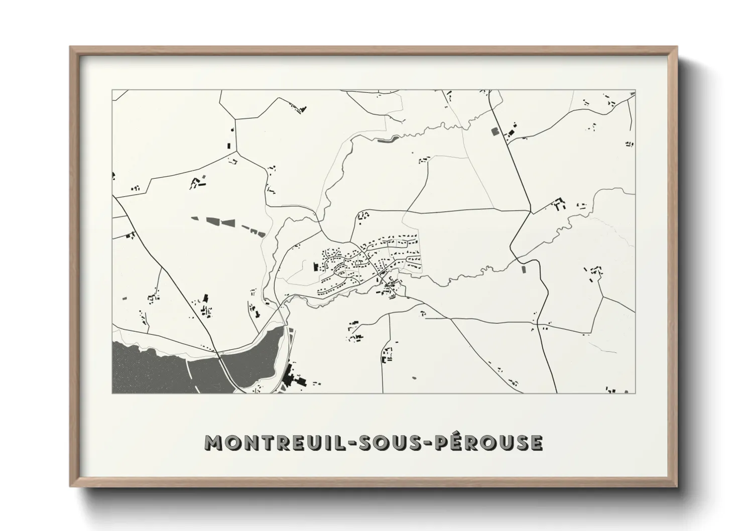 Une affiche de carte sur Montreuil-sous-Pérouse