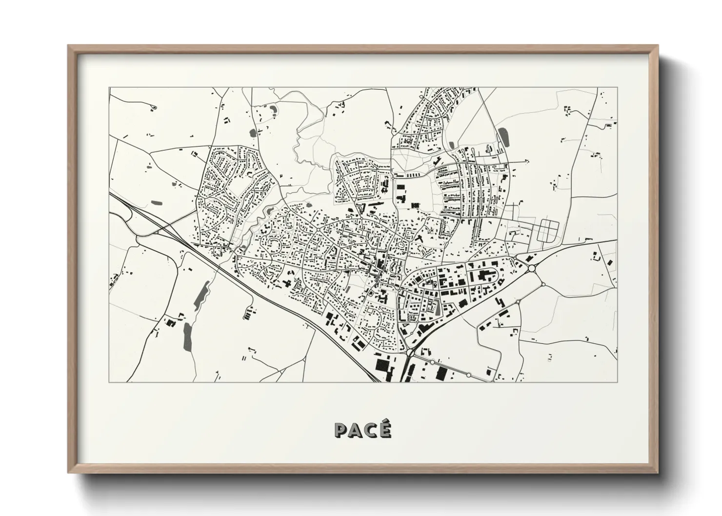 Une affiche de carte sur Pacé