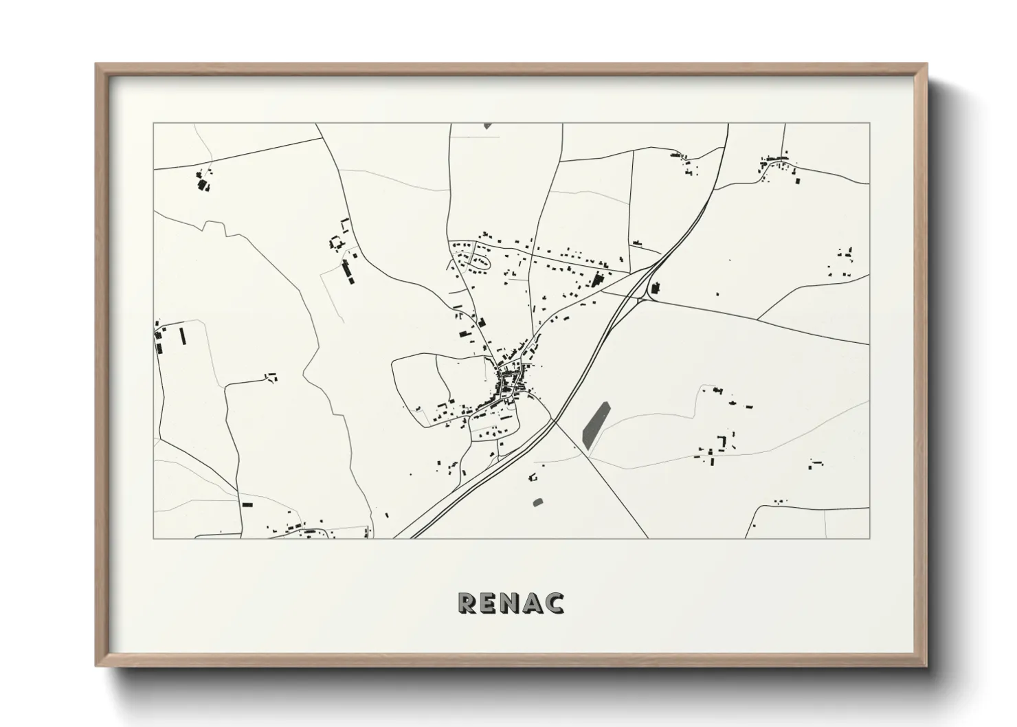 Une affiche de carte sur Renac