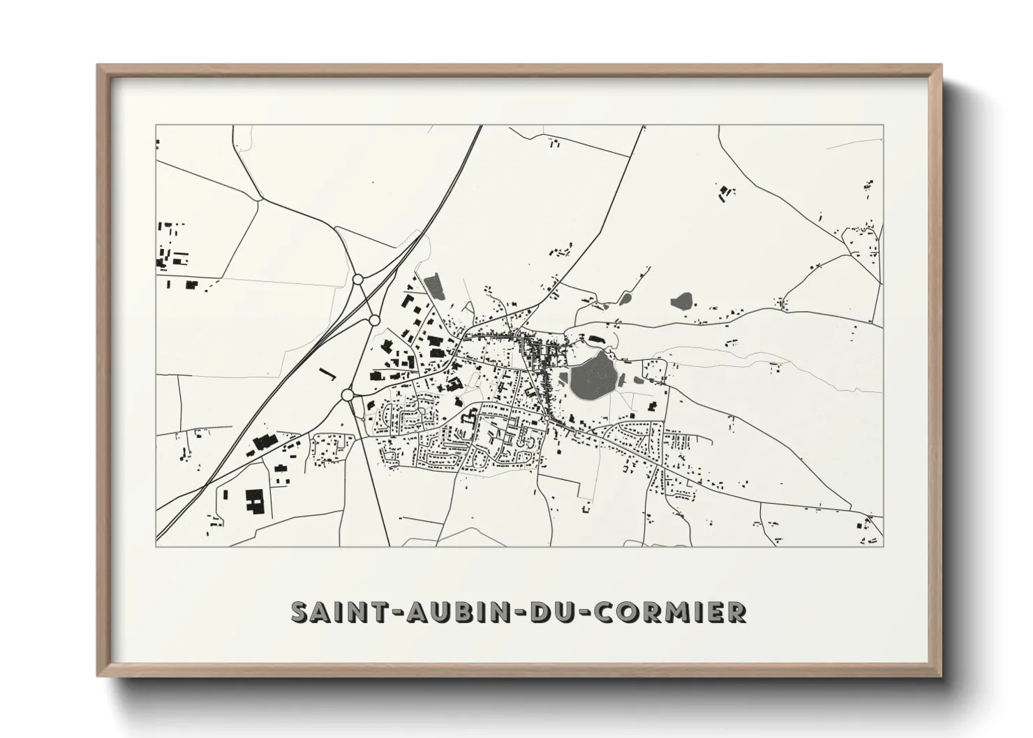 Une affiche de carte sur Saint-Aubin-du-Cormier