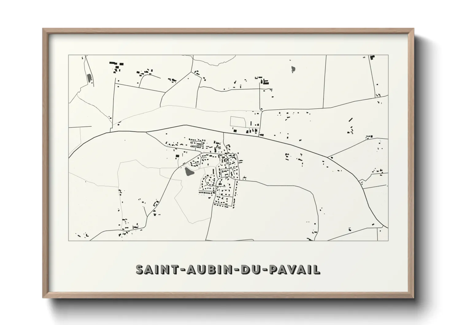 Une affiche de carte sur Saint-Aubin-du-Pavail