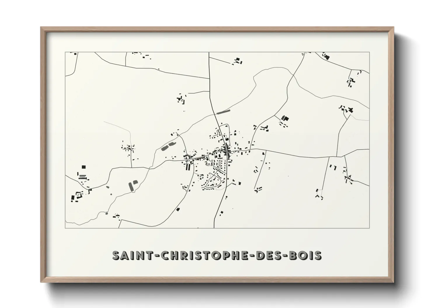 Une affiche de carte sur Saint-Christophe-des-Bois