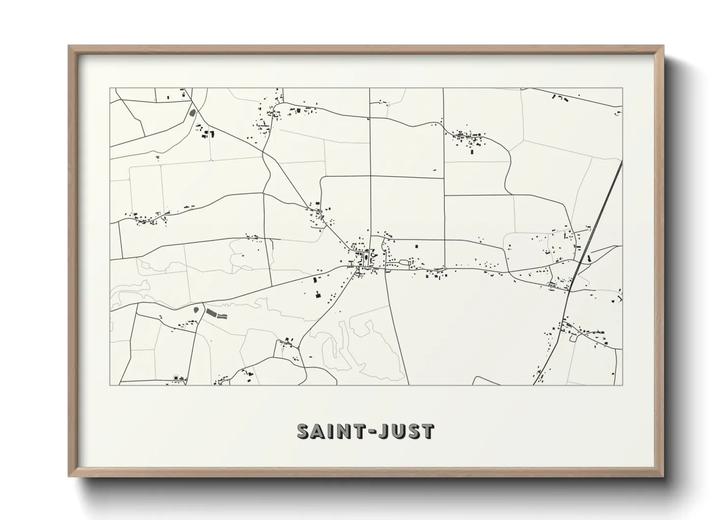 Une affiche de carte sur Saint-Just