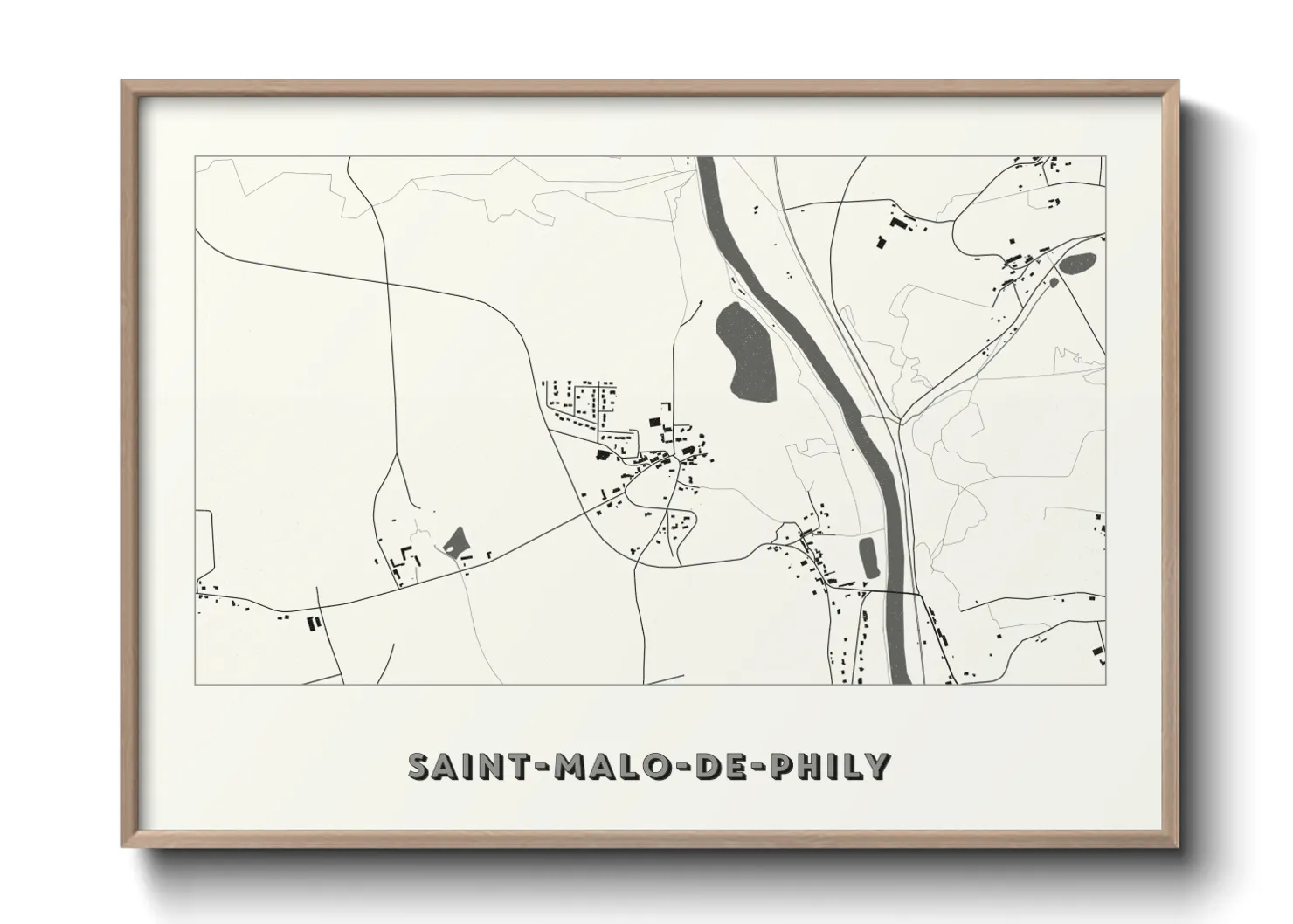 Une affiche de carte sur Saint-Malo-de-Phily