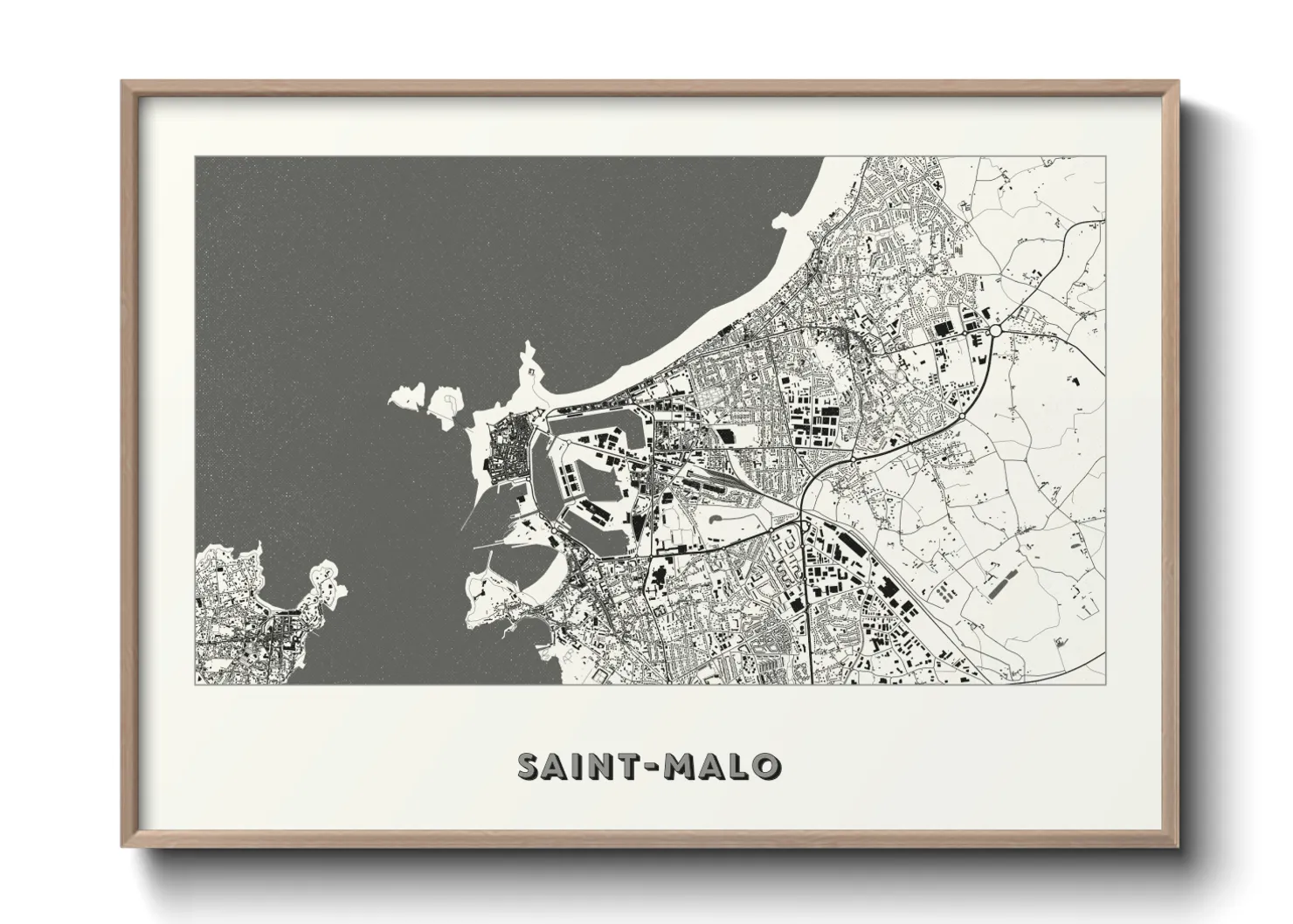 Une affiche de carte sur Saint-Malo