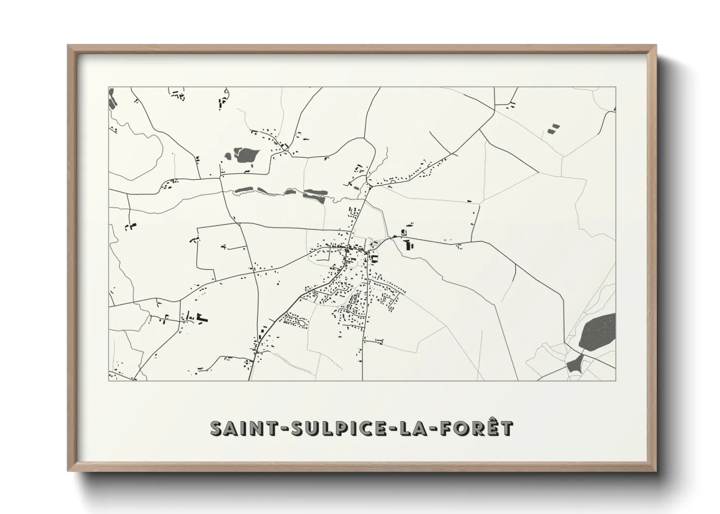 Une affiche de carte sur Saint-Sulpice-la-Forêt