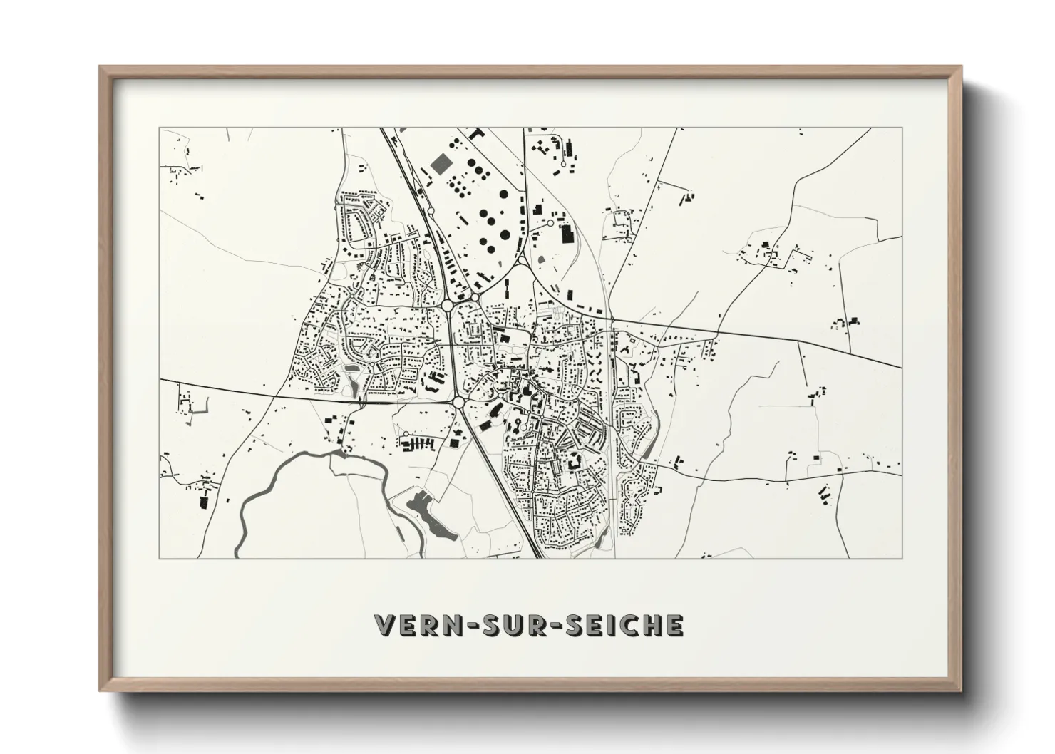 Une affiche de carte sur Vern-sur-Seiche