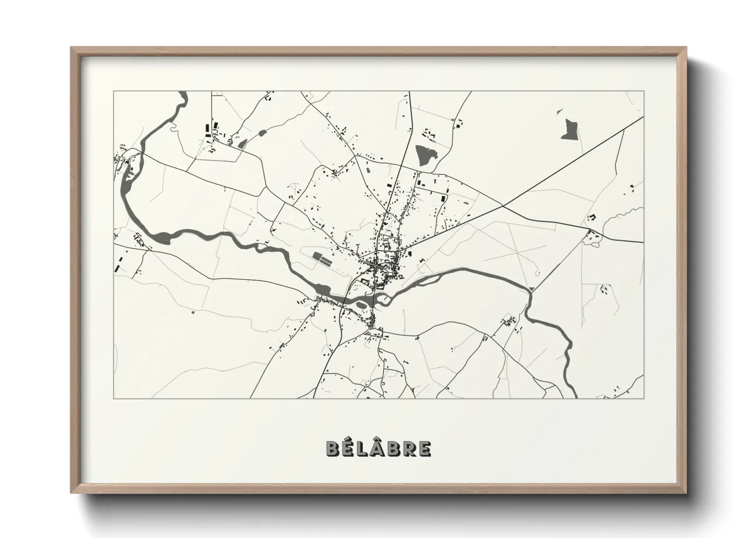 Une affiche de carte sur Bélâbre