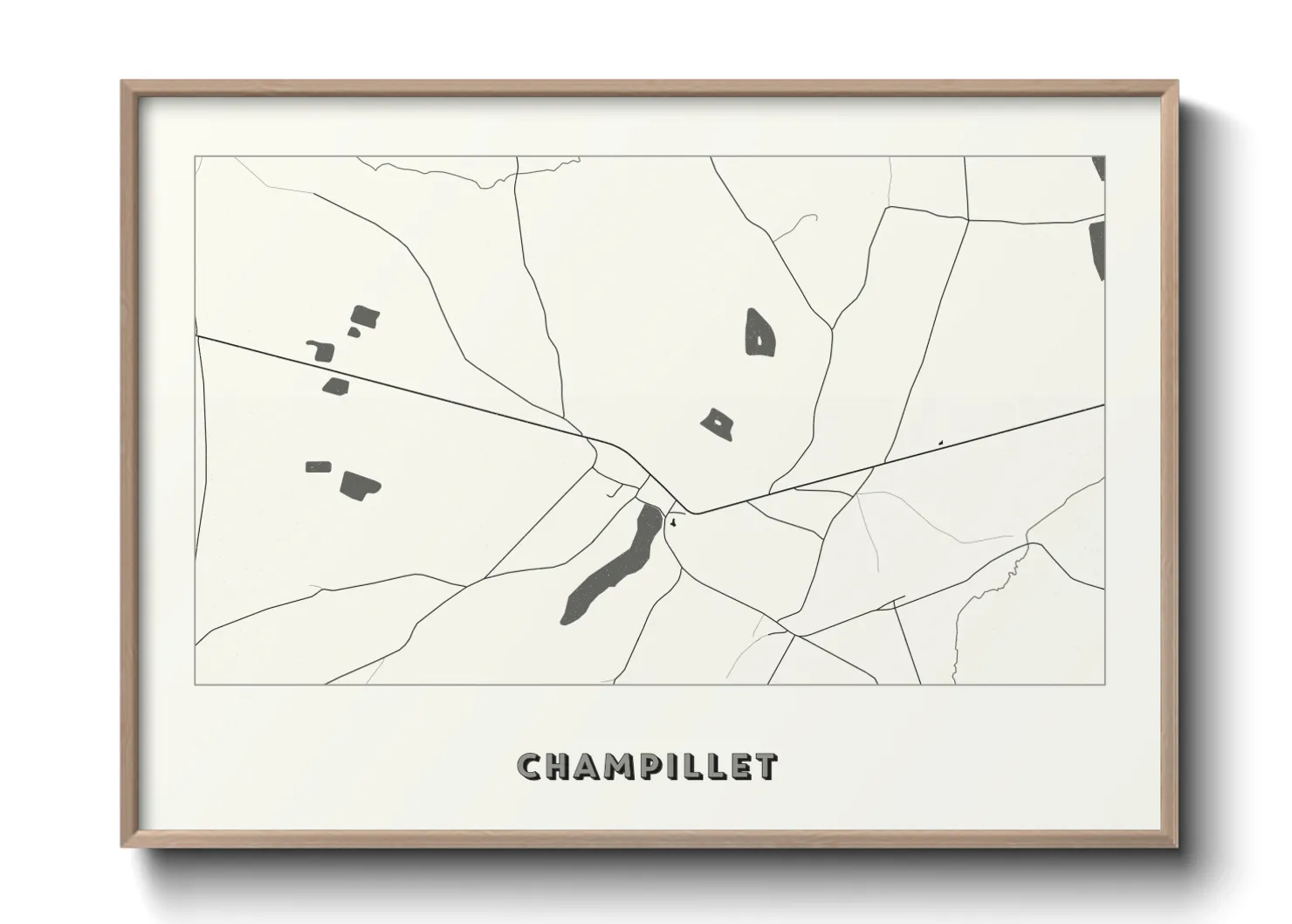 Une affiche de carte sur Champillet