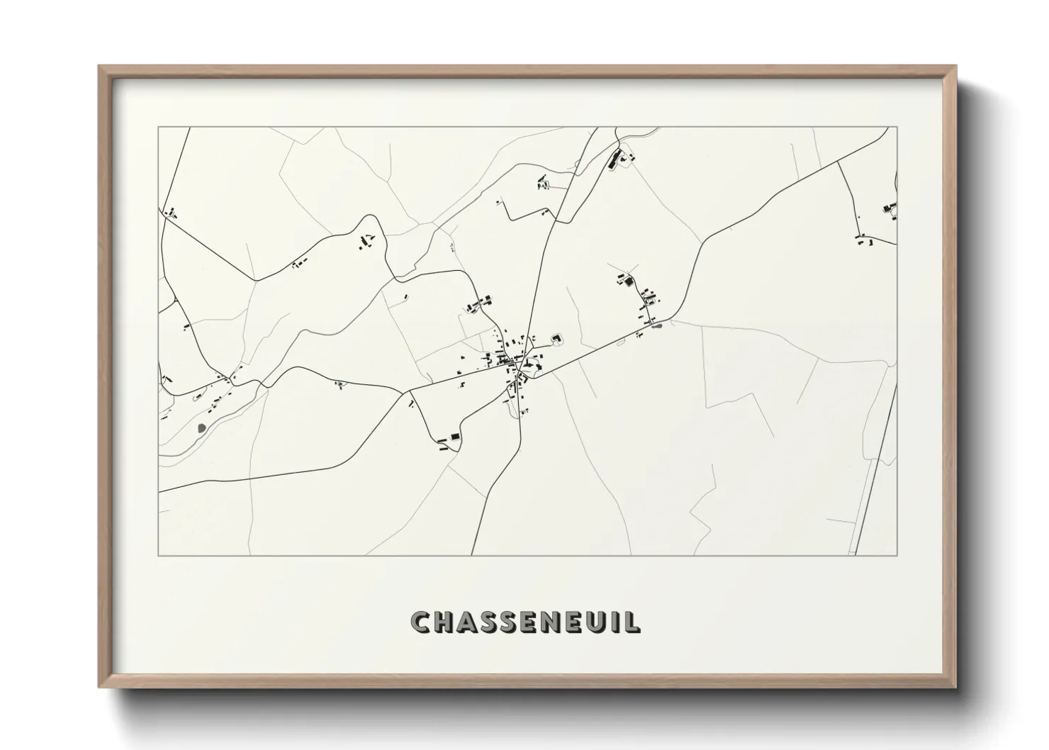 Une affiche de carte sur Chasseneuil