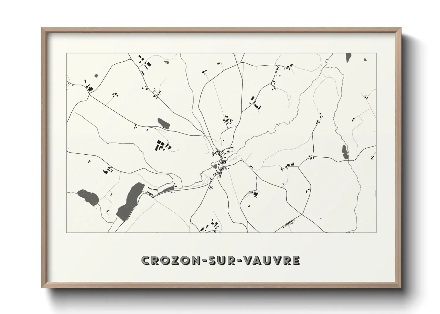 Une affiche de carte sur Crozon-sur-Vauvre