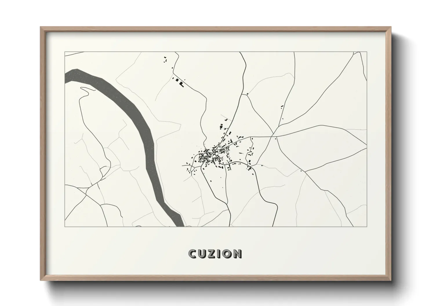 Une affiche de carte sur Cuzion