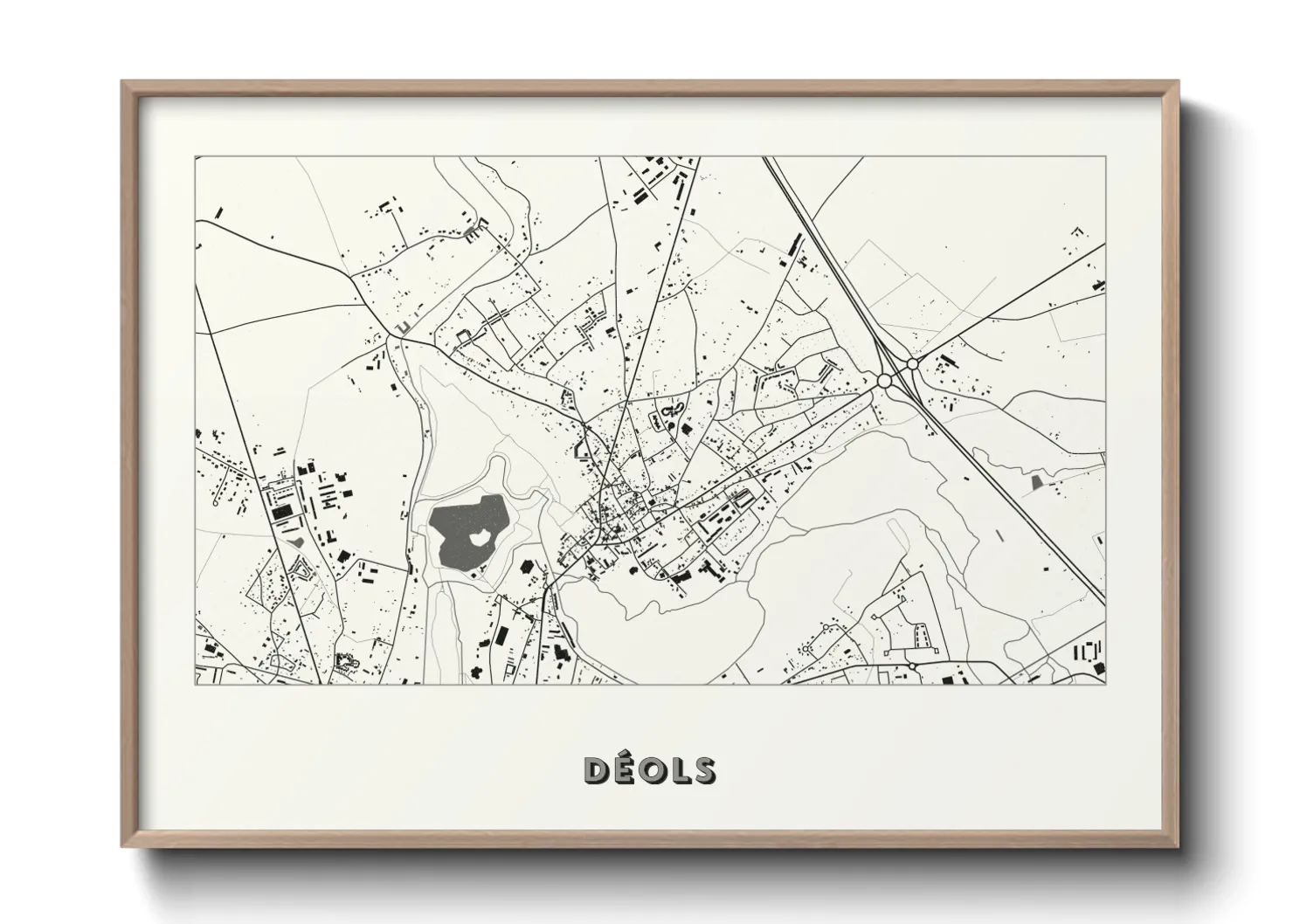 Une affiche de carte sur Déols