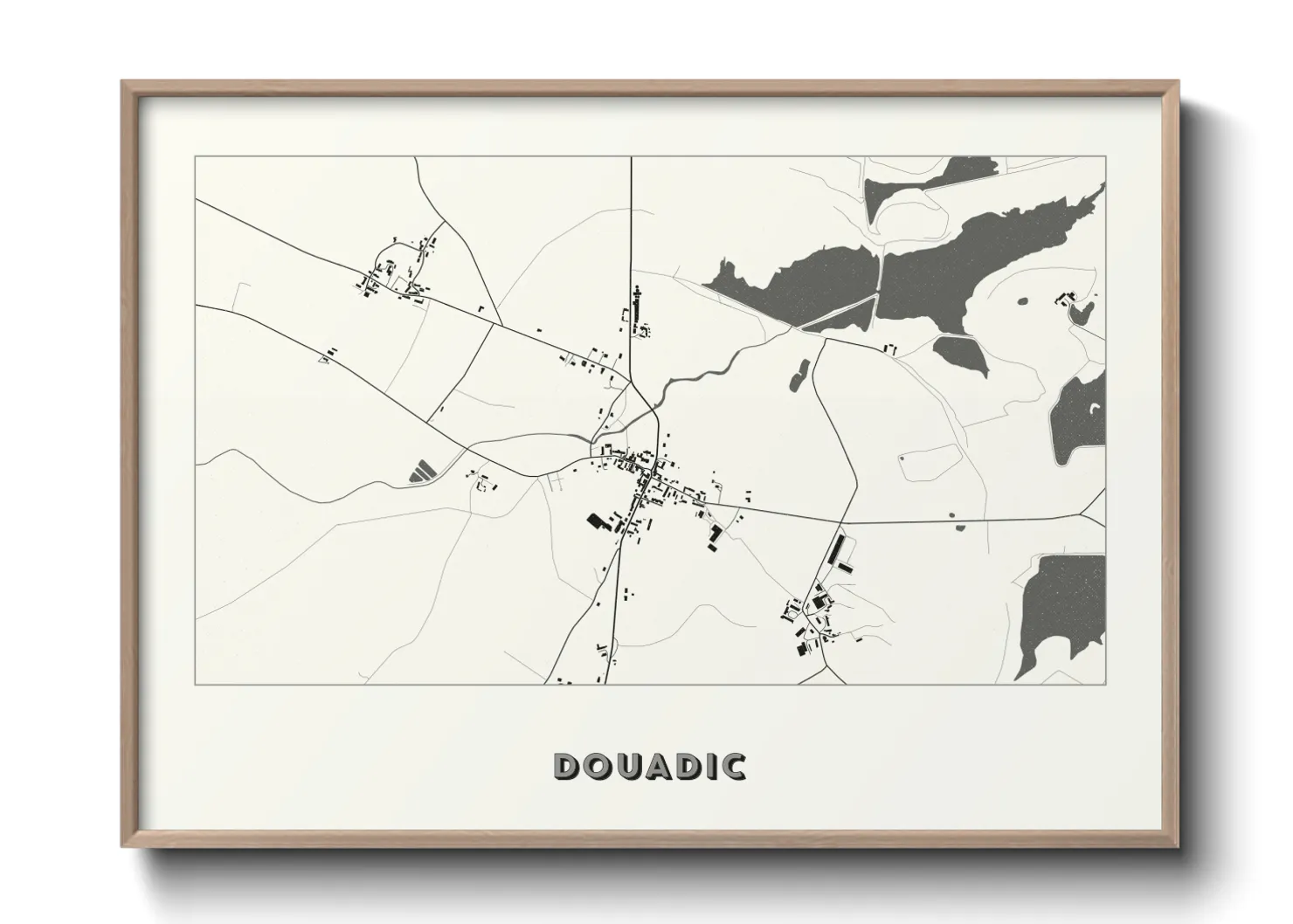 Une affiche de carte sur Douadic