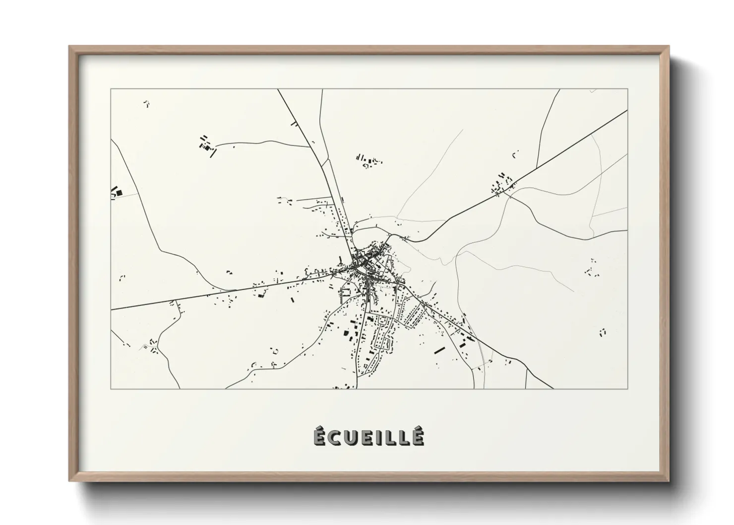 Une affiche de carte sur Écueillé