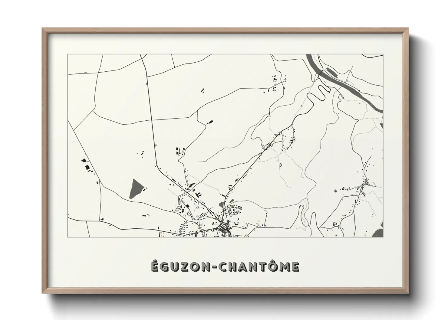 Une affiche de carte sur Éguzon-Chantôme