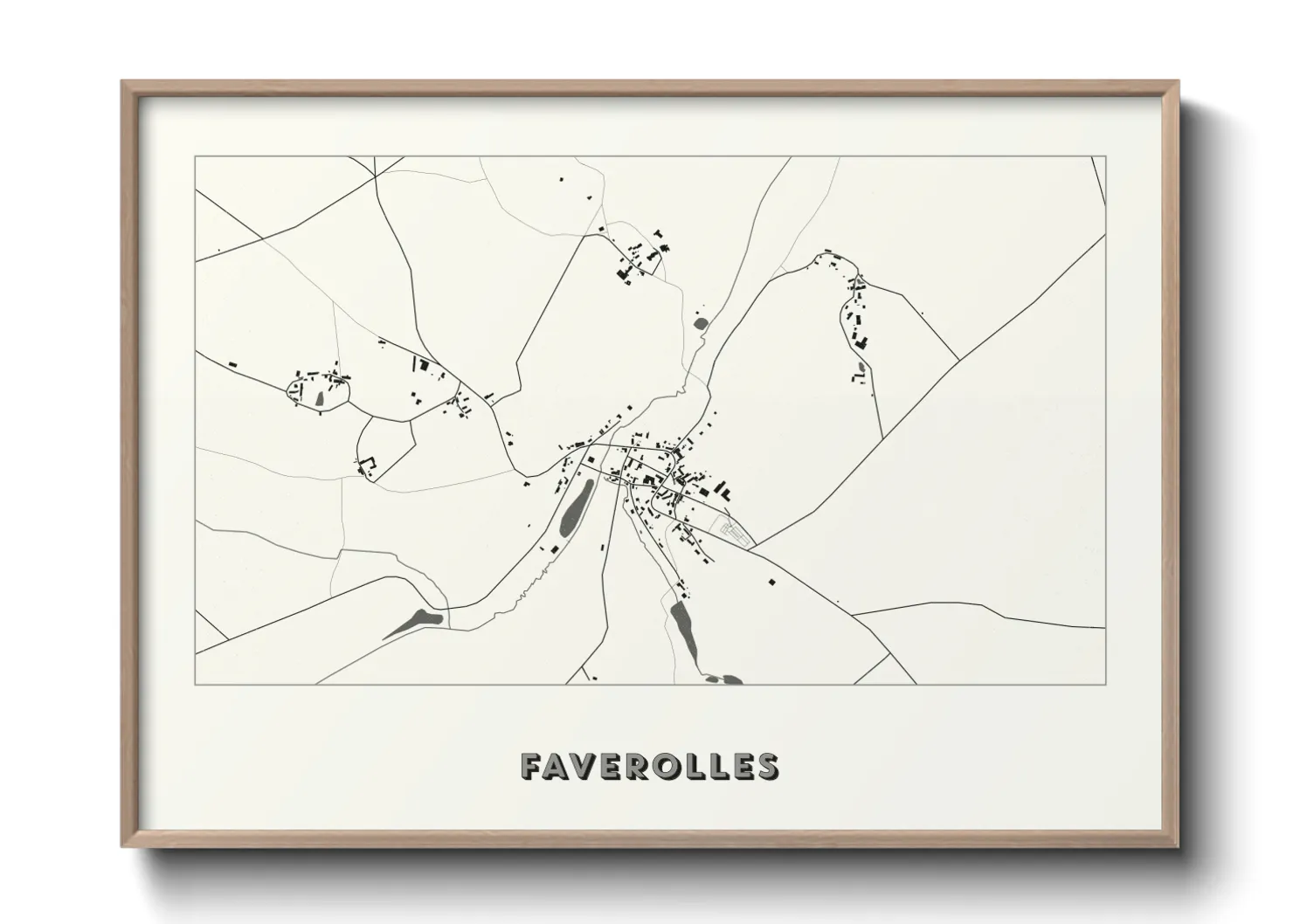 Une affiche de carte sur Faverolles