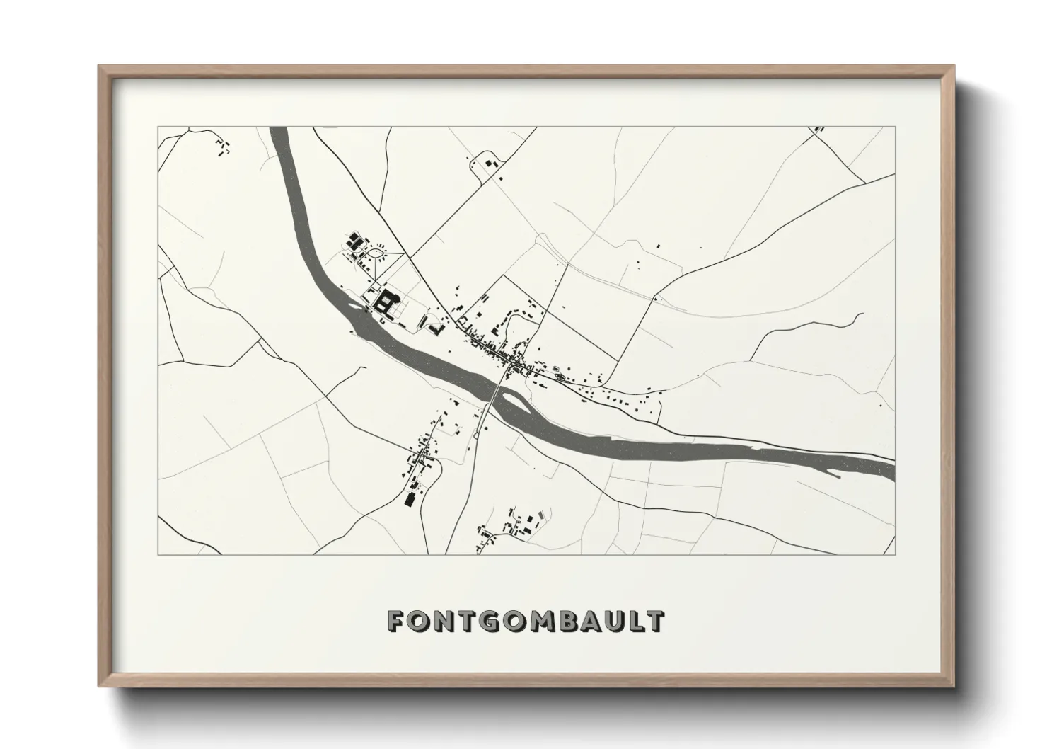 Une affiche de carte sur Fontgombault