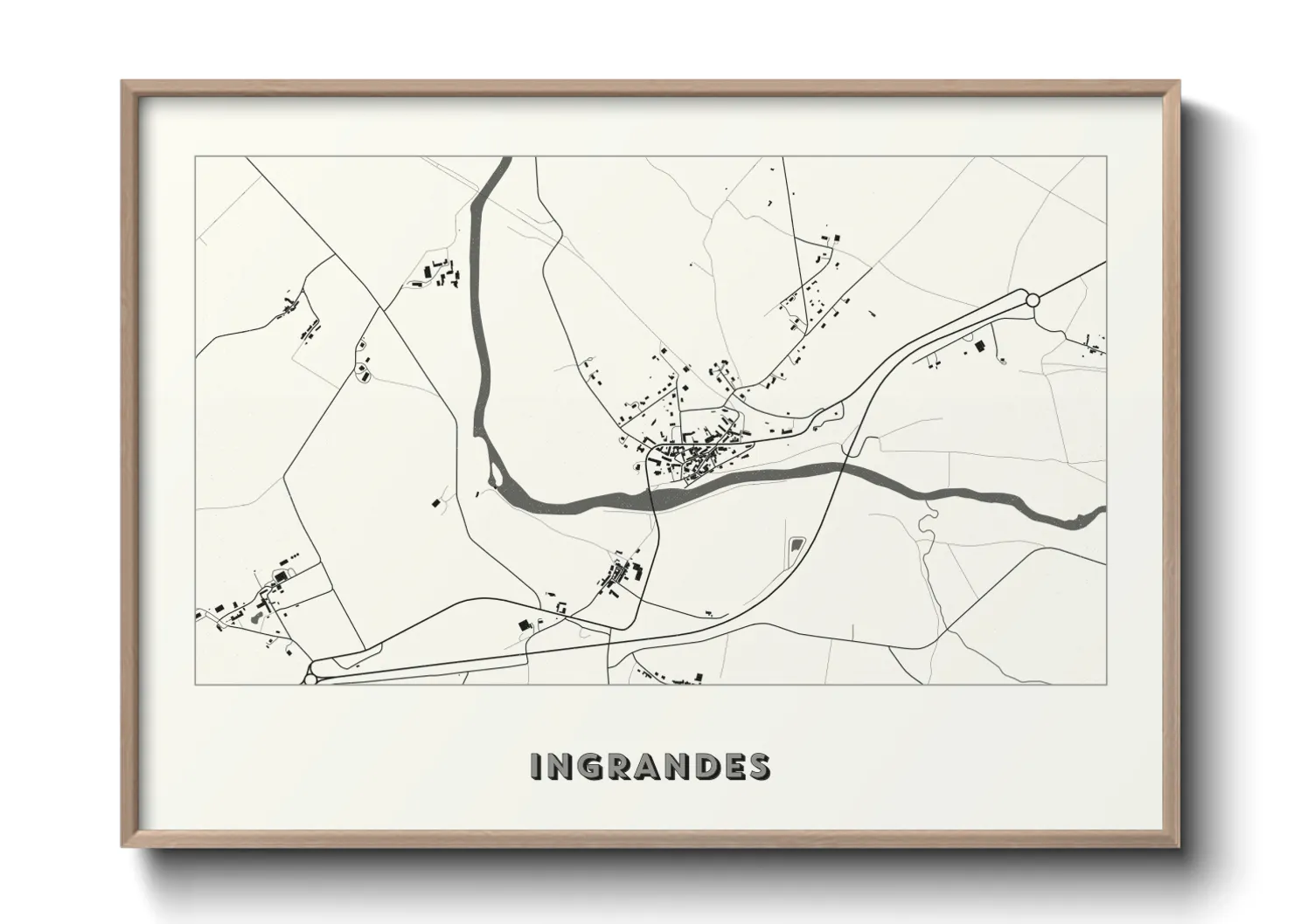 Une affiche de carte sur Ingrandes