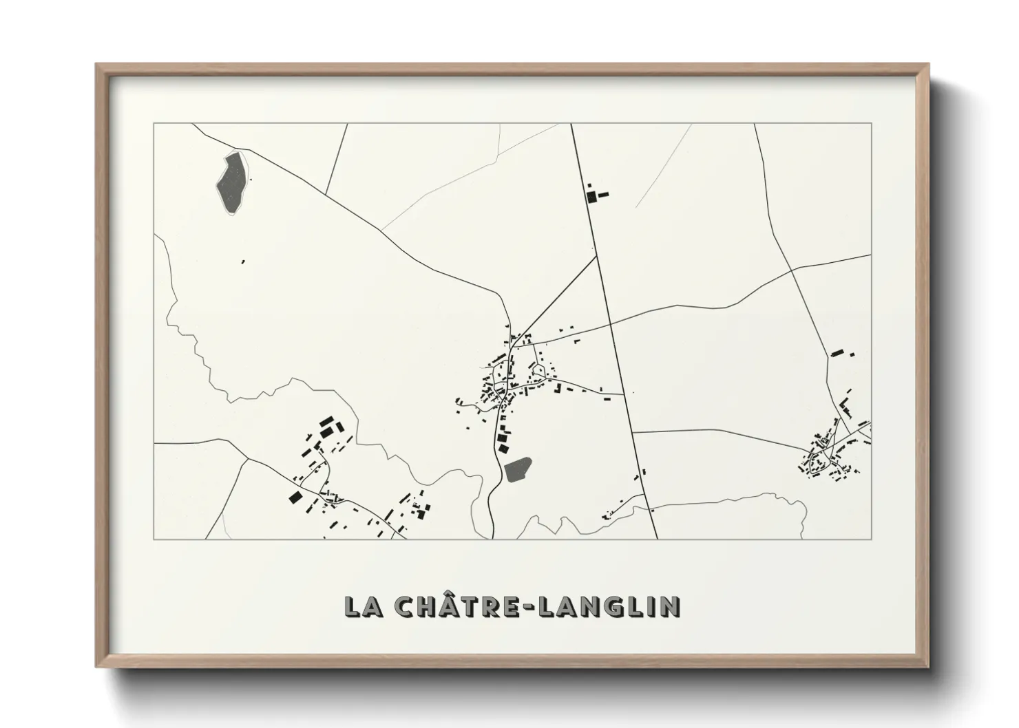 Une affiche de carte sur La Châtre-Langlin