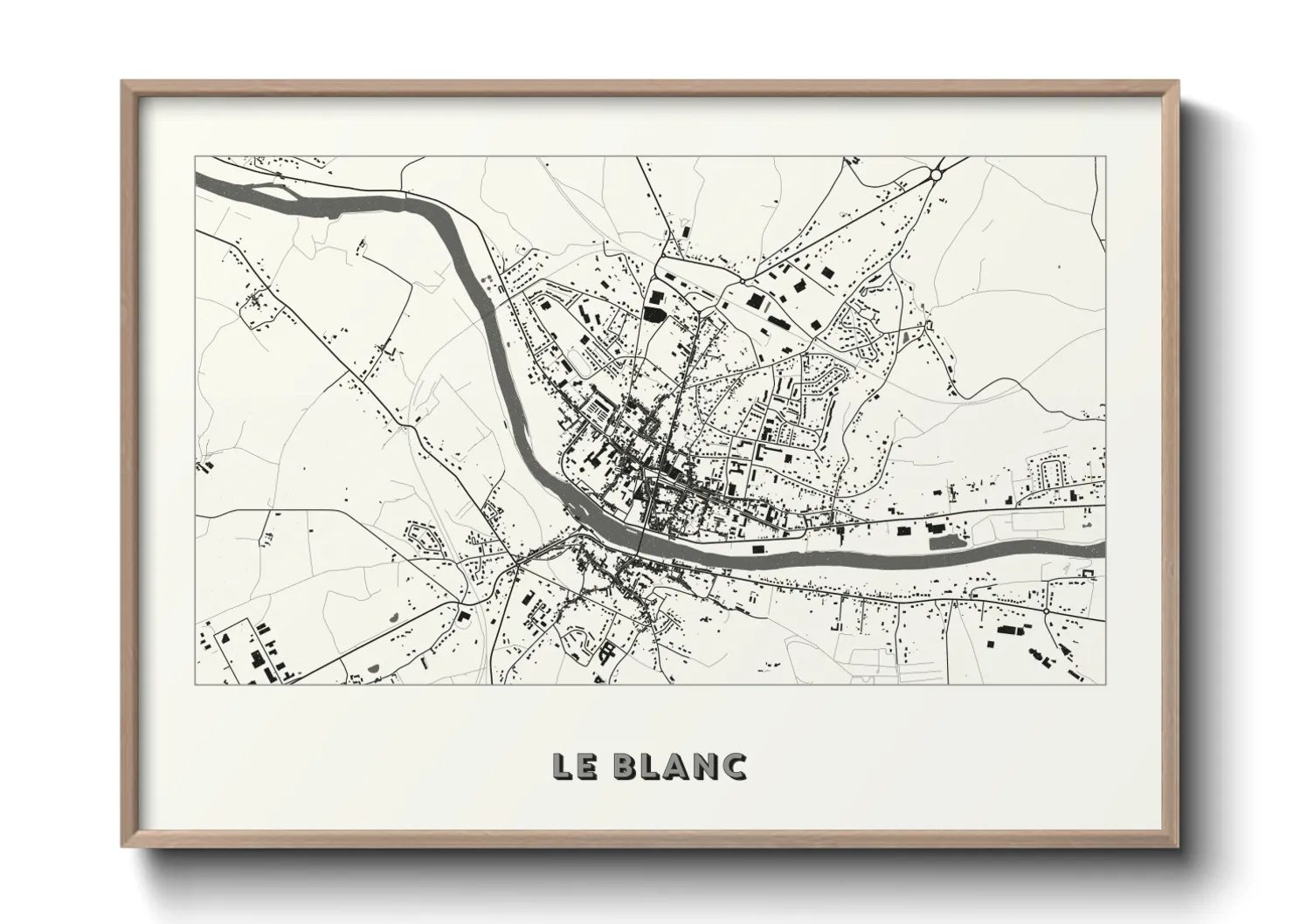 Une affiche de carte sur Le Blanc
