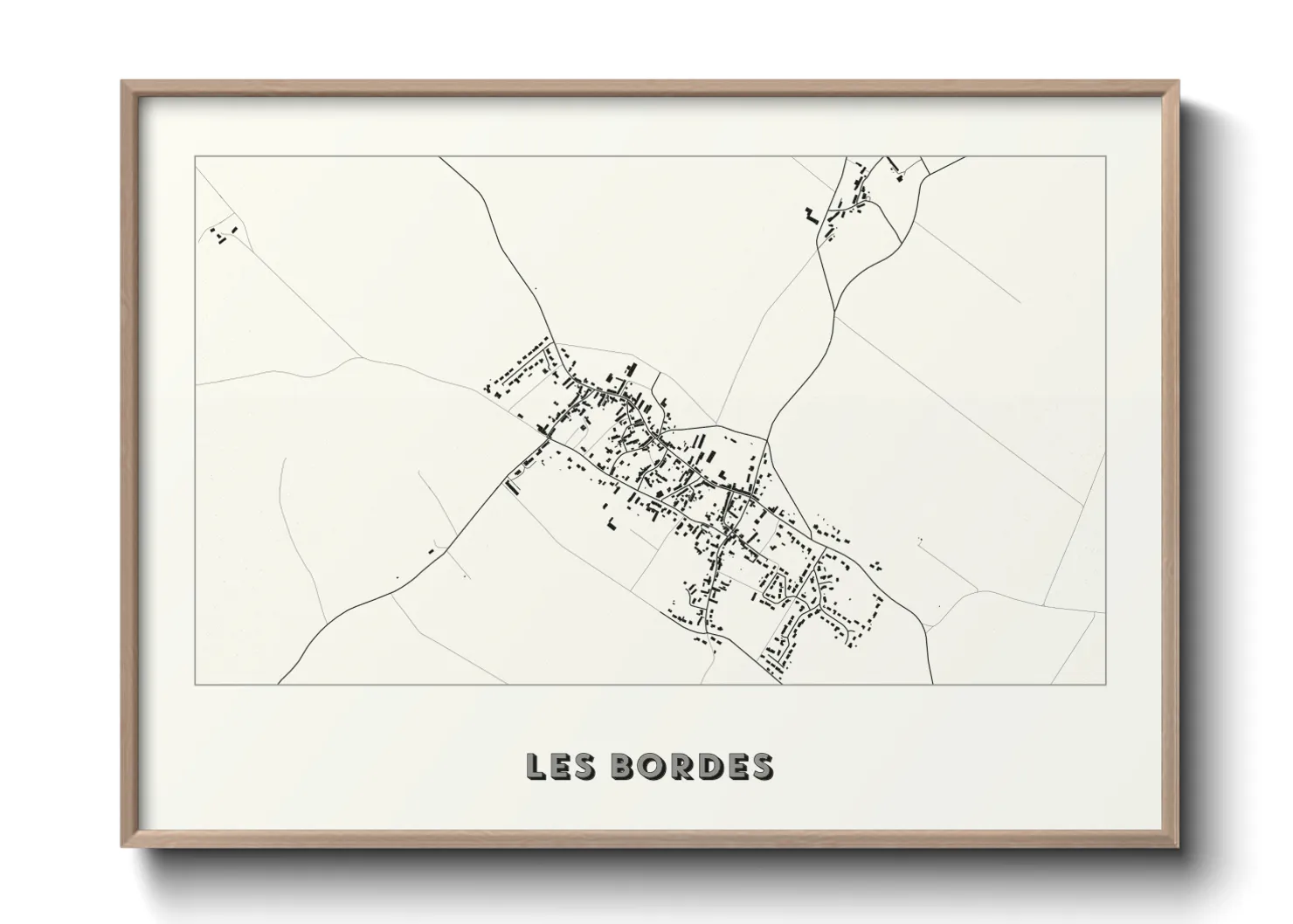 Une affiche de carte sur Les Bordes