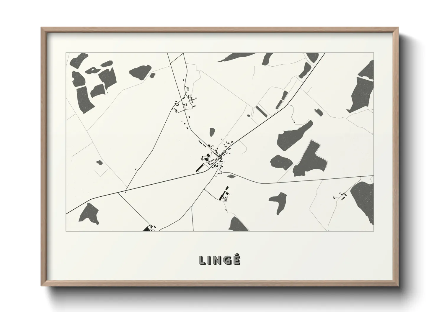 Une affiche de carte sur Lingé