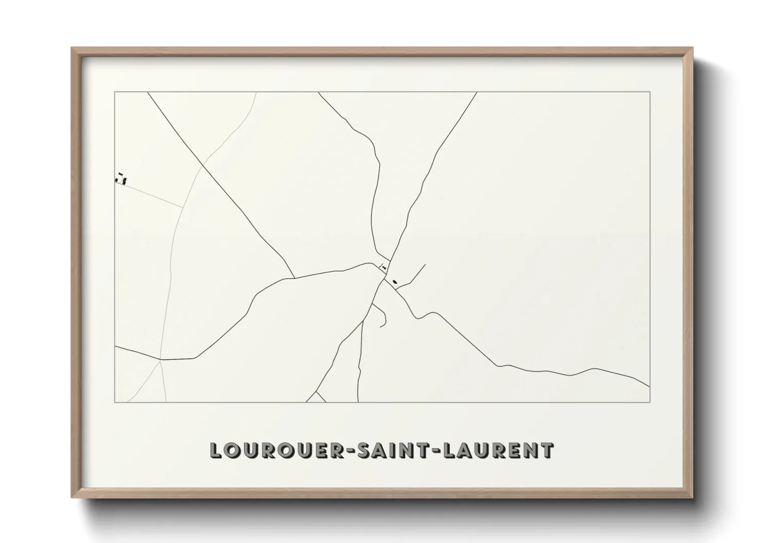 Une affiche de carte sur Lourouer-Saint-Laurent