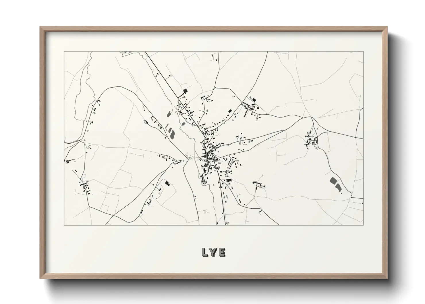 Une affiche de carte sur Lye