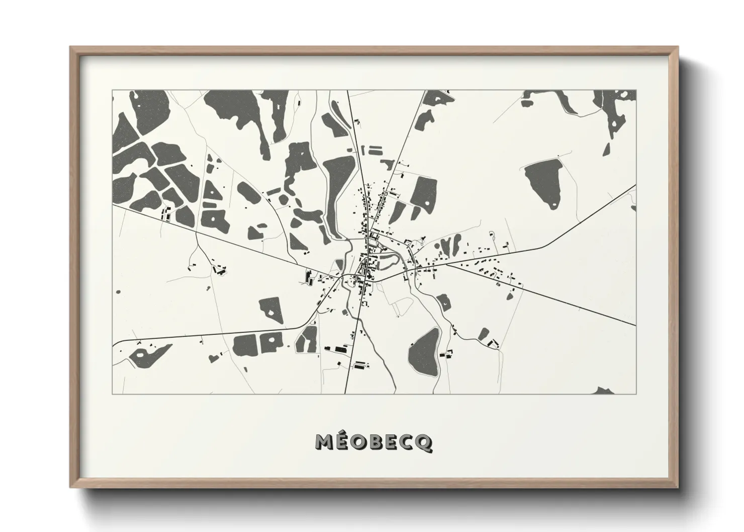 Une affiche de carte sur Méobecq