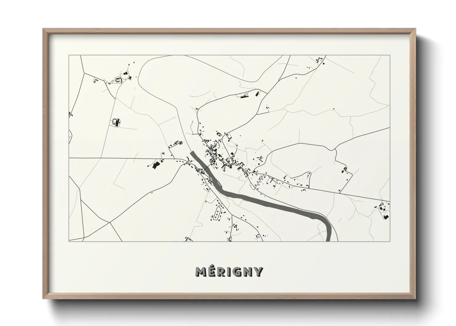 Une affiche de carte sur Mérigny