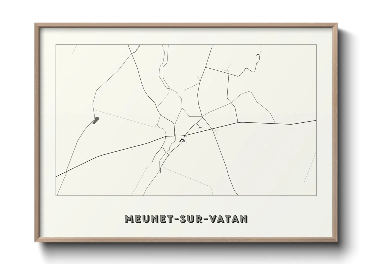 Une affiche de carte sur Meunet-sur-Vatan