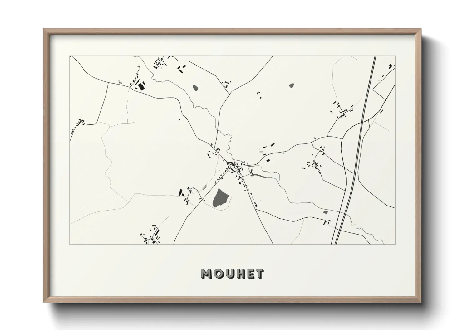 Une affiche de carte sur Mouhet