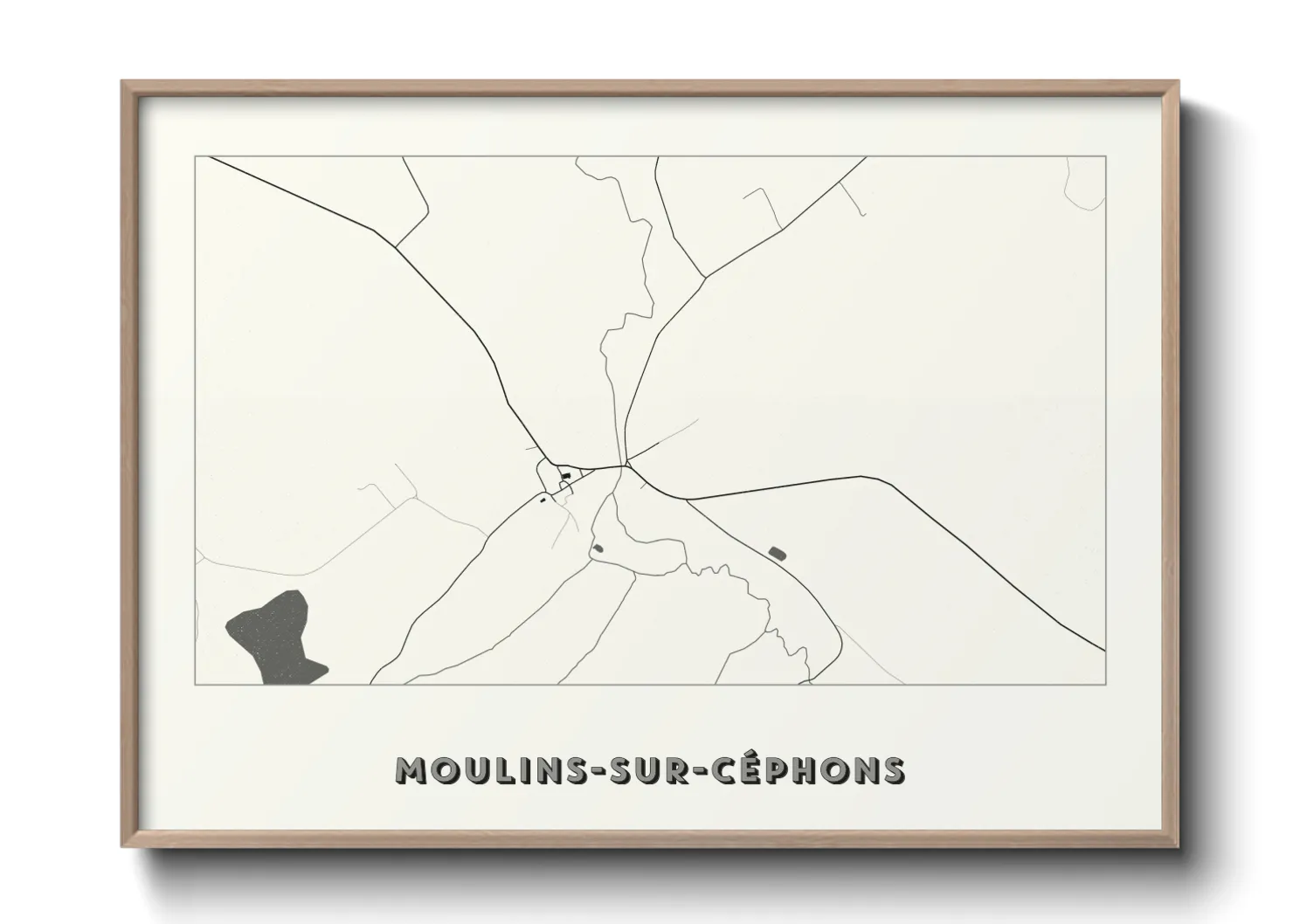 Une affiche de carte sur Moulins-sur-Céphons