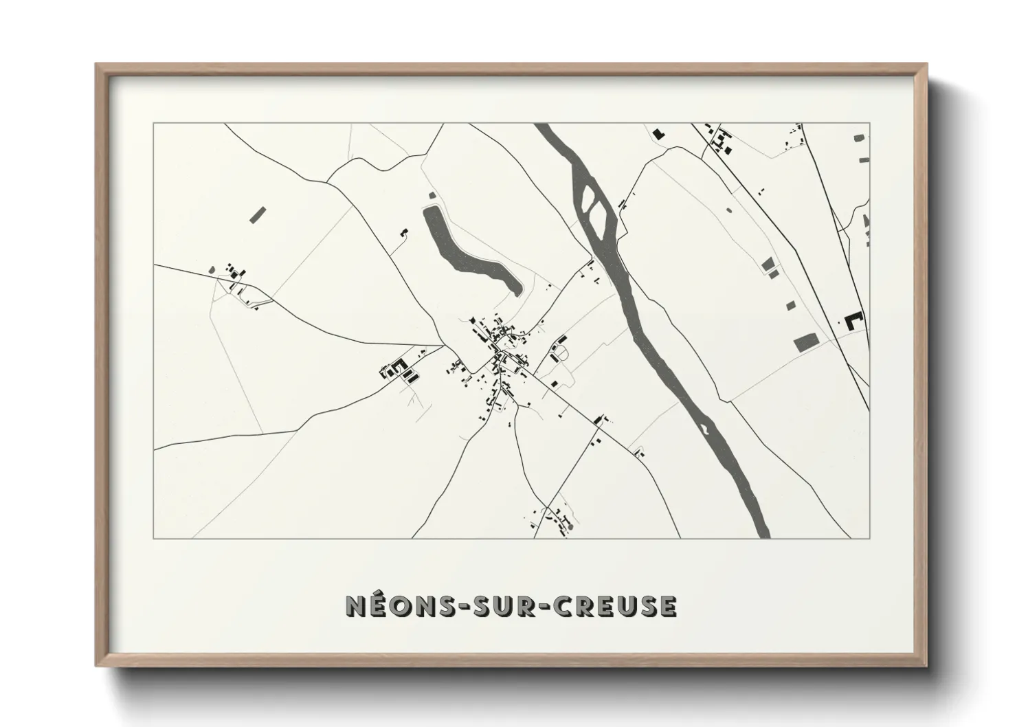 Une affiche de carte sur Néons-sur-Creuse