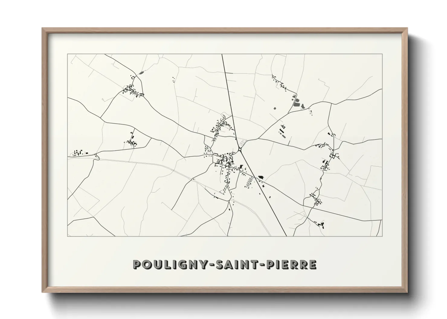 Une affiche de carte sur Pouligny-Saint-Pierre
