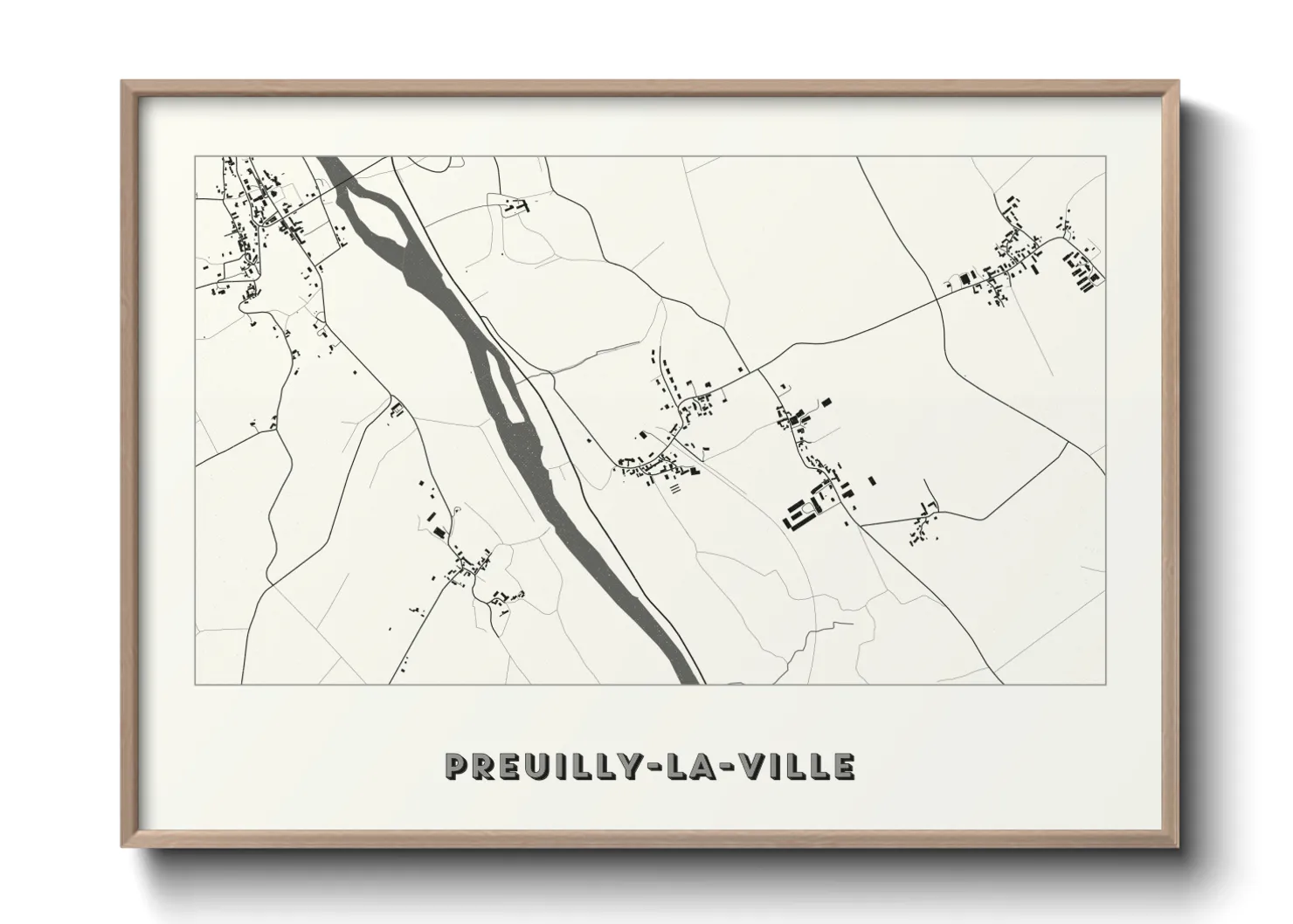 Une affiche de carte sur Preuilly-la-Ville