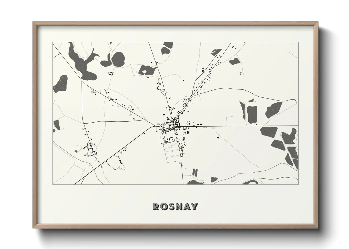 Une affiche de carte sur Rosnay