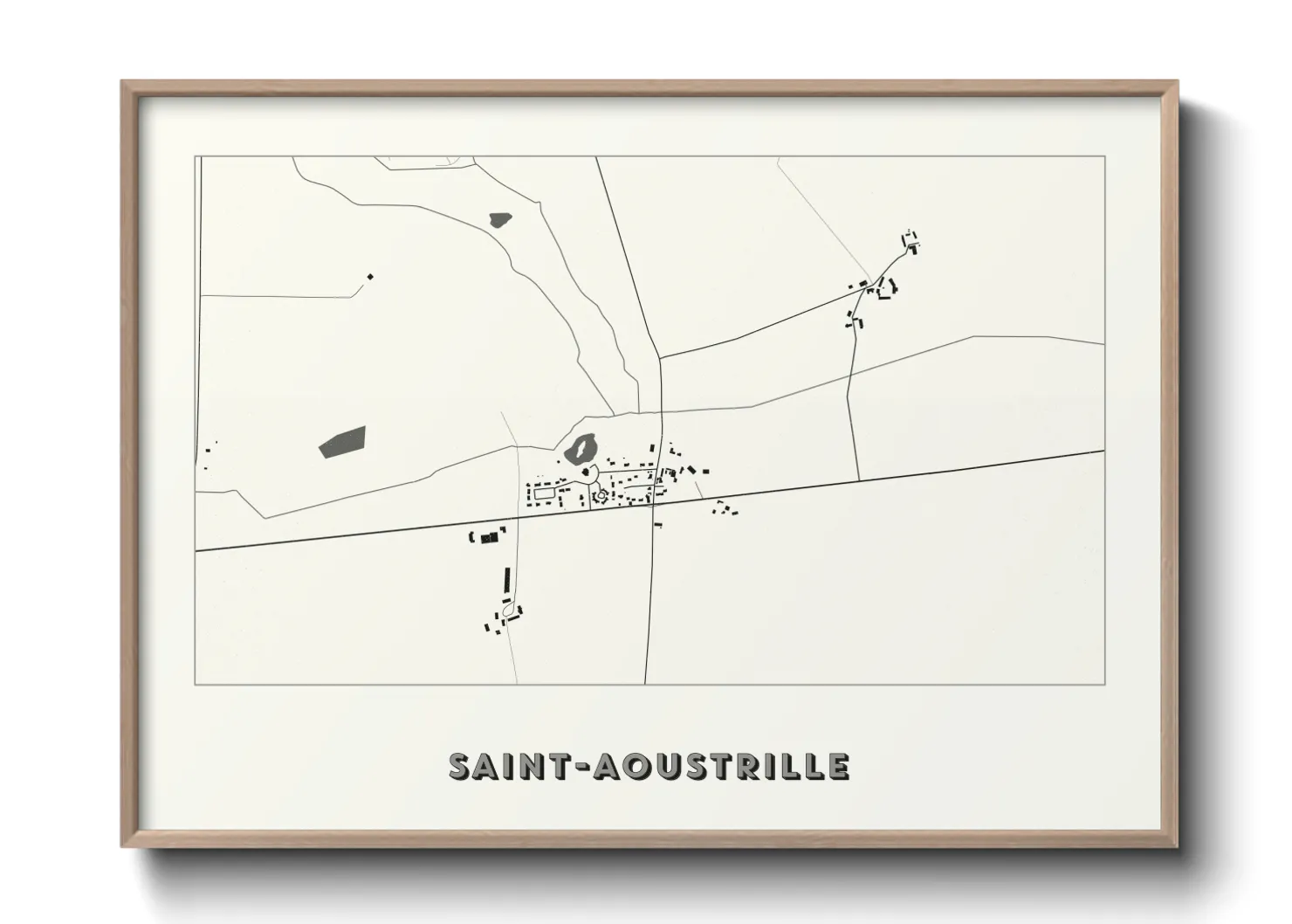 Une affiche de carte sur Saint-Aoustrille