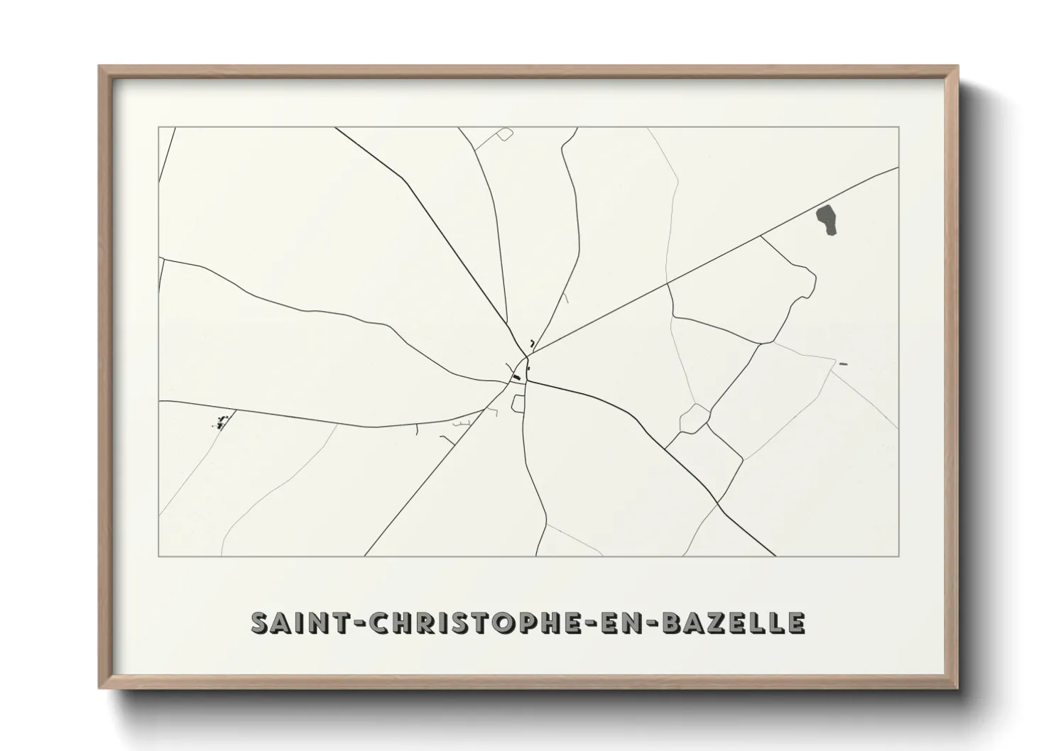 Une affiche de carte sur Saint-Christophe-en-Bazelle