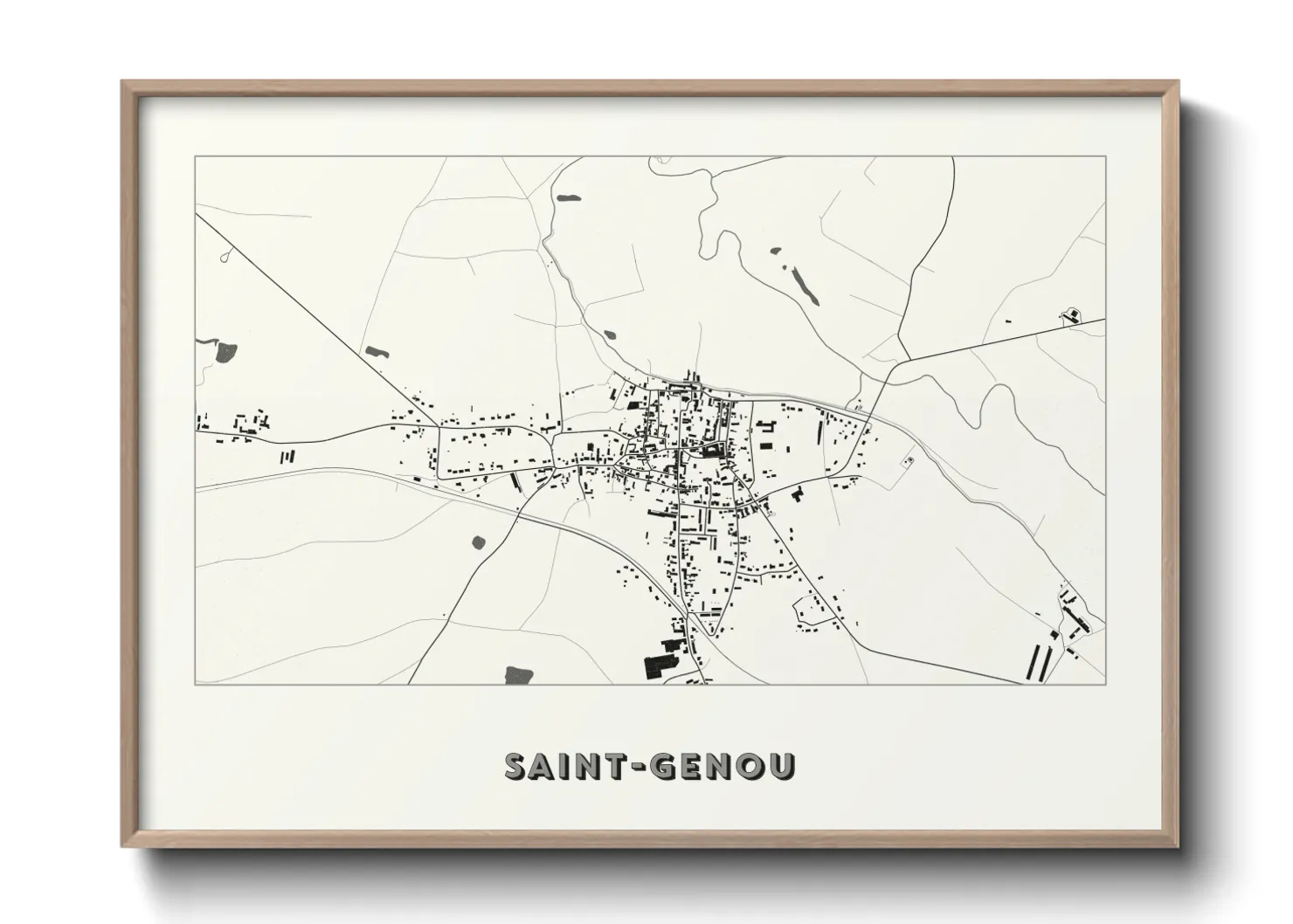 Une affiche de carte sur Saint-Genou