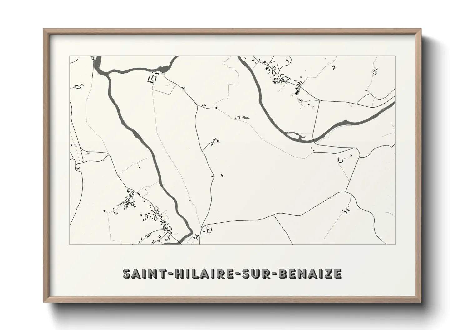 Une affiche de carte sur Saint-Hilaire-sur-Benaize