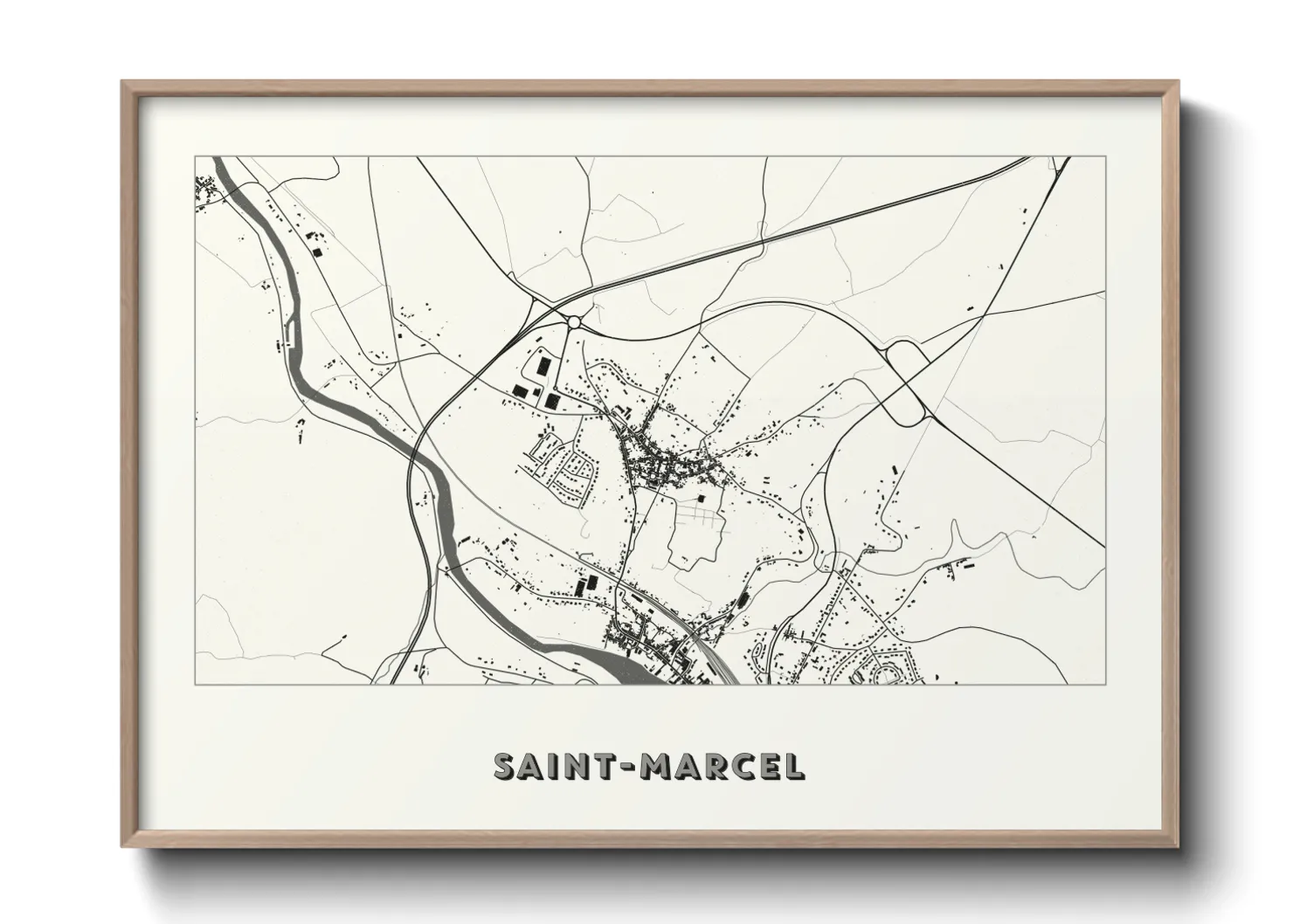 Une affiche de carte sur Saint-Marcel