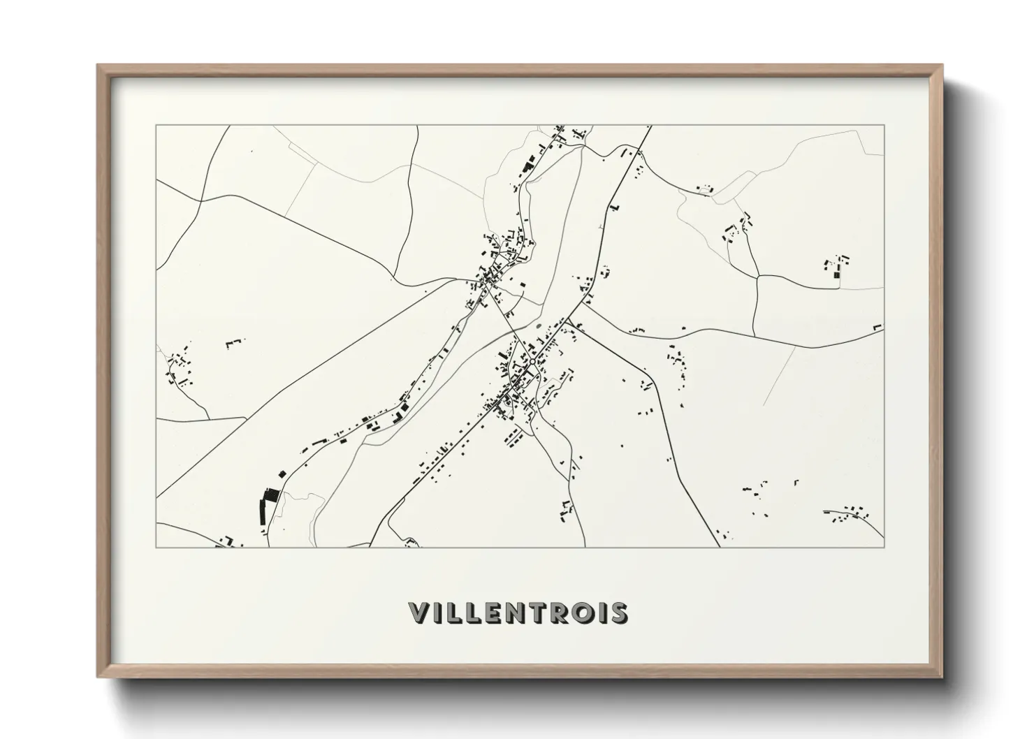 Une affiche de carte sur Villentrois