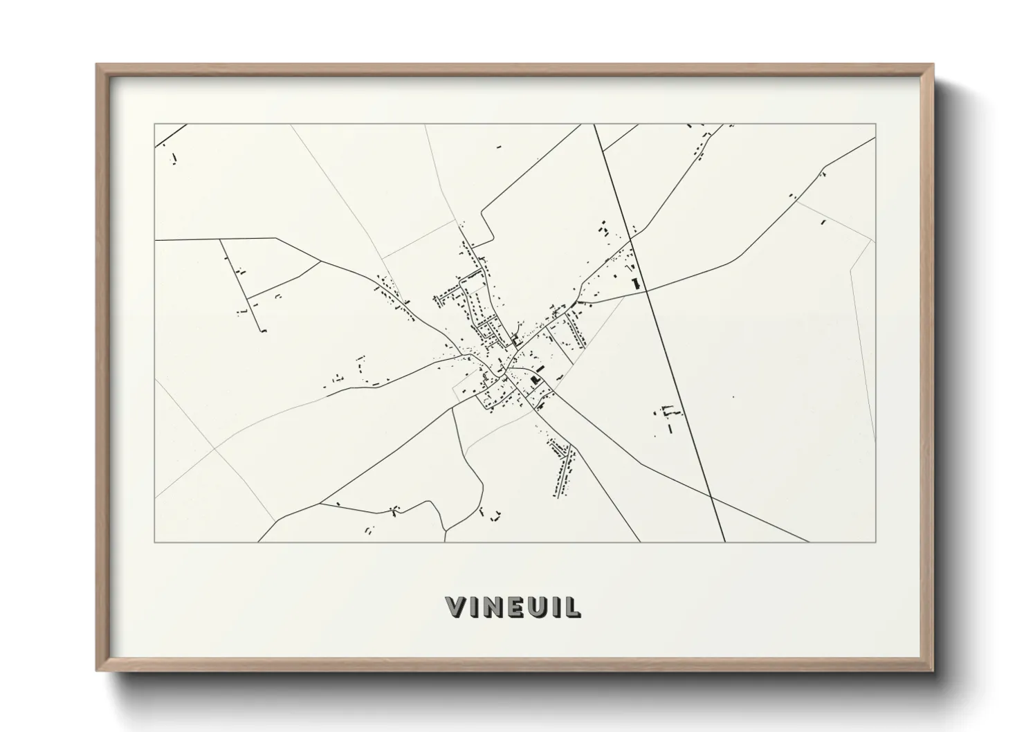 Une affiche de carte sur Vineuil