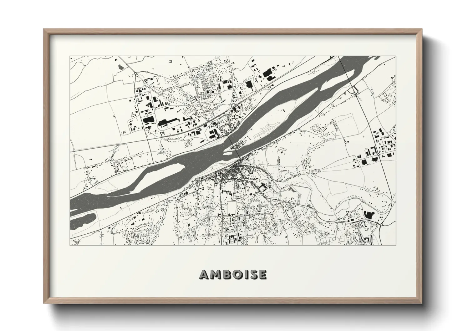 Une affiche de carte sur Amboise